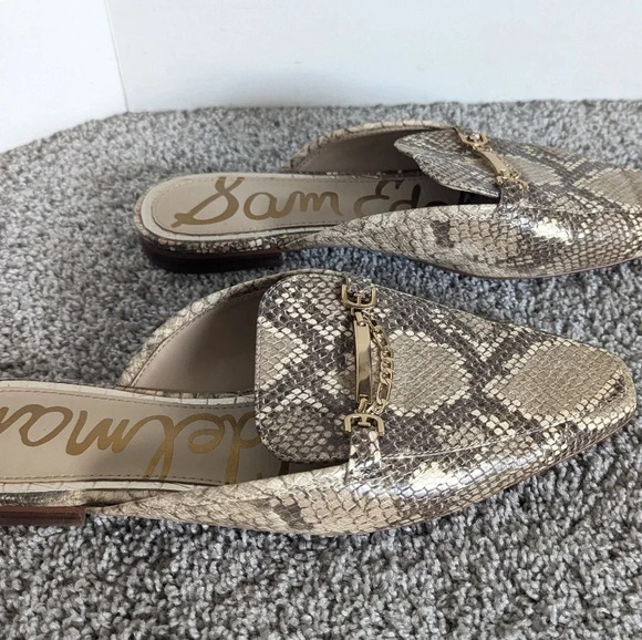 Sam Edelman Evelan Snake Skin Mules with Gold Chain sz 11 - Picture 1 of 5